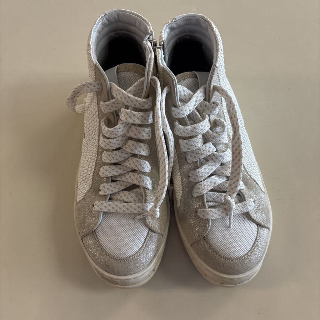 P448 White High Top Skate Leather Sneakers 38