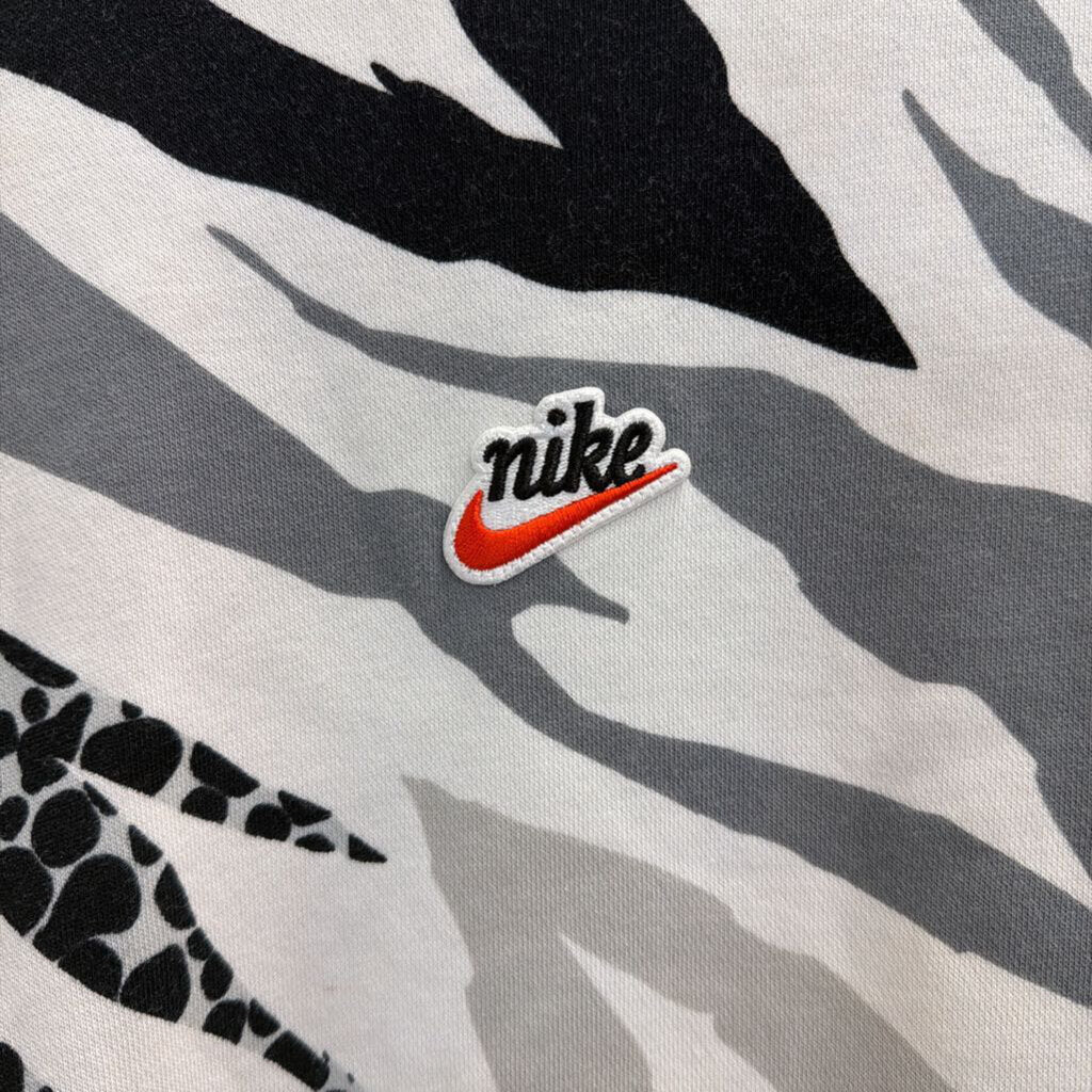 Nike White/ Black Zebra Print Pullover Small