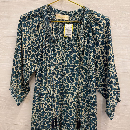 Natalie Martin Blue/ White Print Long Sleeve Dress Small