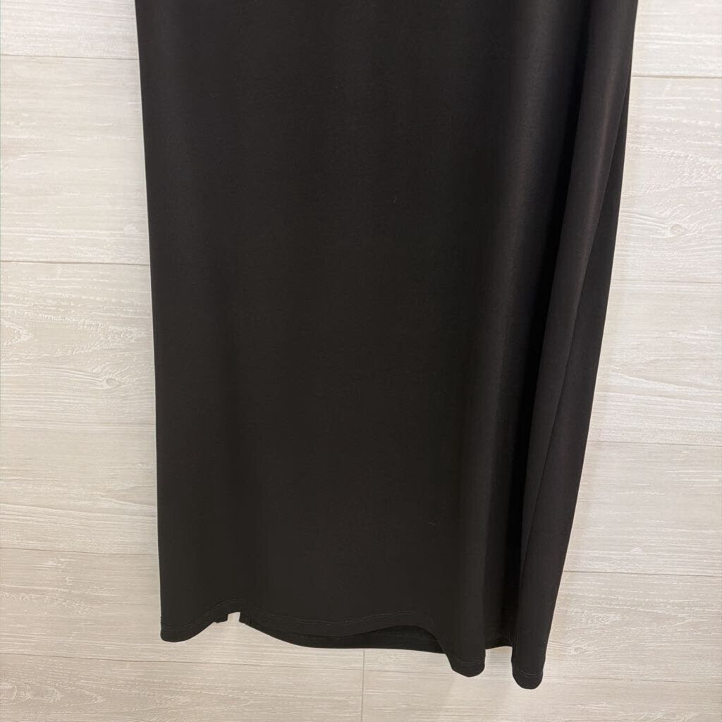 Clara Sun Woo Black Ruched Detail Sleeveless Dress Medium