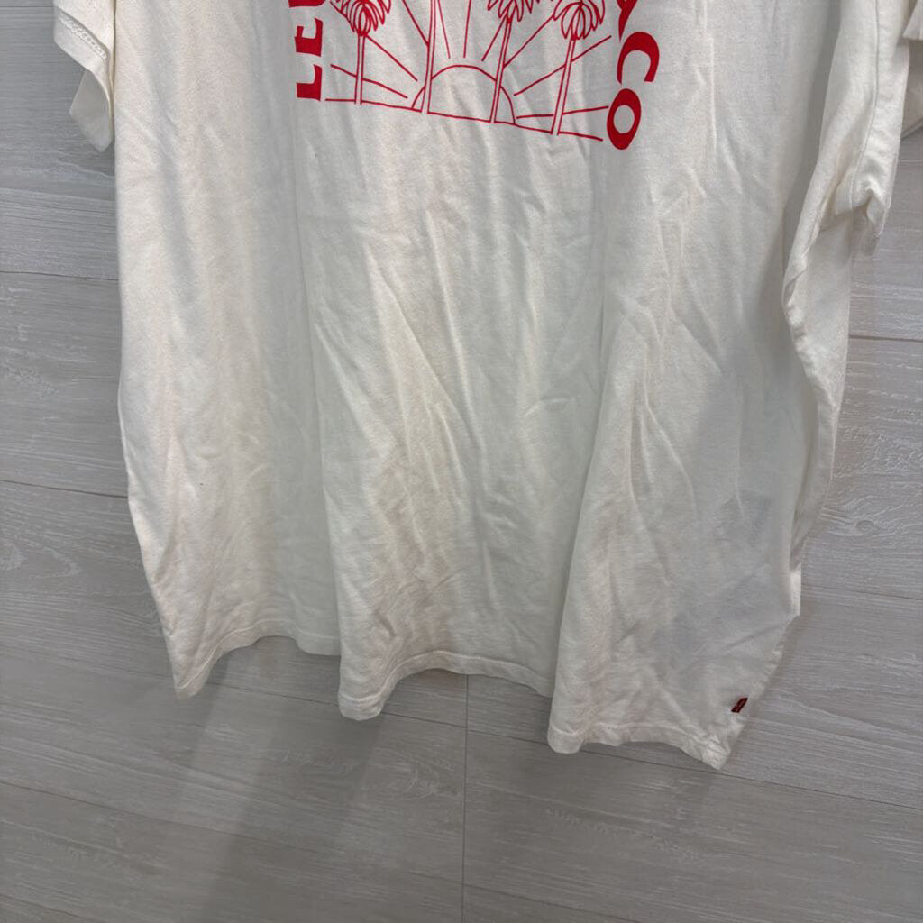 Levi White/ Red Short Sleeve Logo Graphic Tee 3X