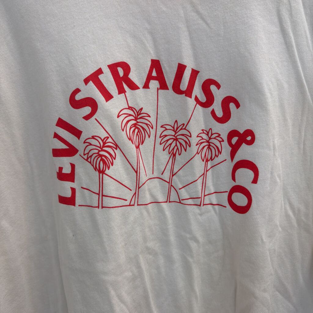 Levi White/ Red Short Sleeve Logo Graphic Tee 3X