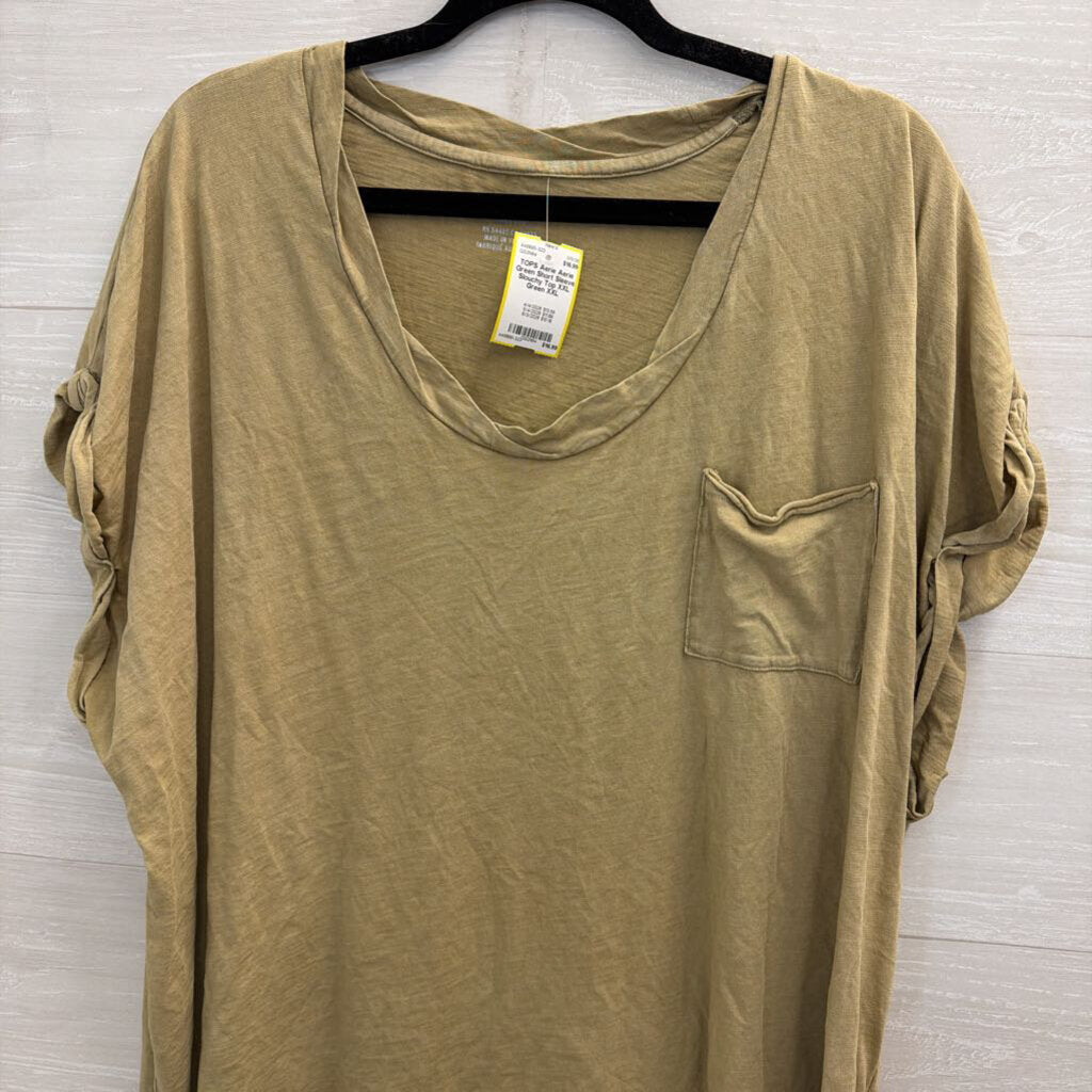 Aerie Green Short Sleeve Slouchy Top XXL