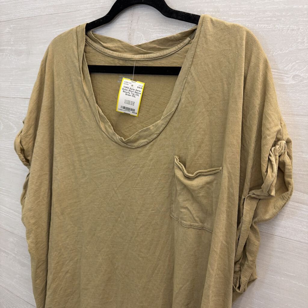 Aerie Green Short Sleeve Slouchy Top XXL