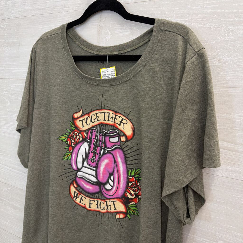 Torrid Grey/ Multi Together We Fight Short Sleeve Graphic Tee 5