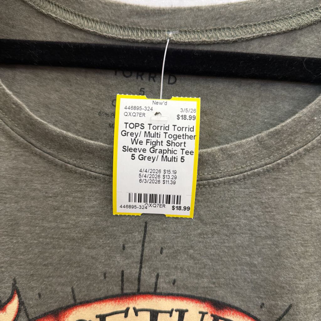 Torrid Grey/ Multi Together We Fight Short Sleeve Graphic Tee 5