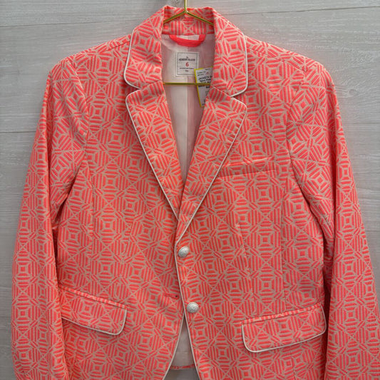 Gap Neon Pink/ Beige Print Academy Blazer Jacket 6