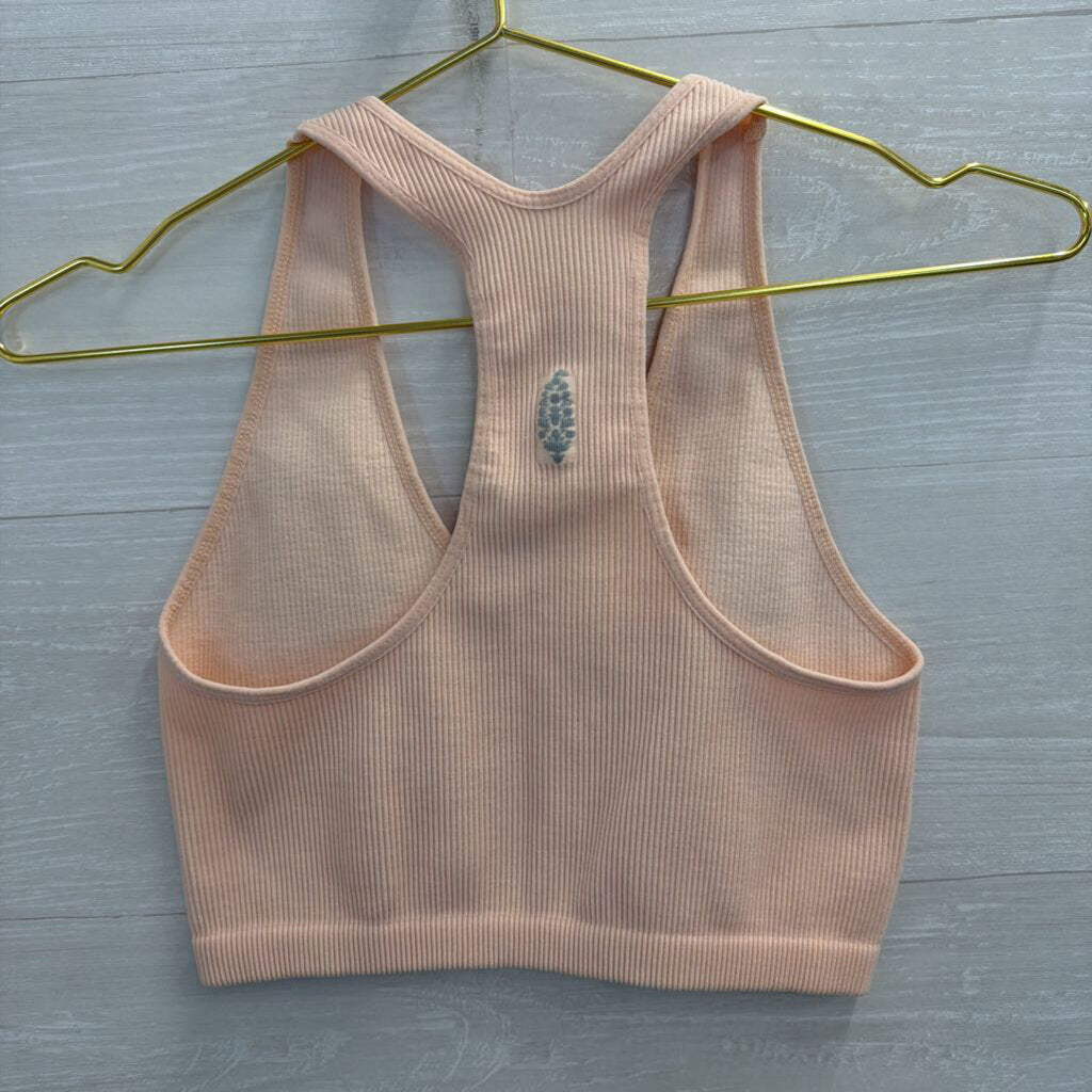 FP Movement Pink Ribbed Bralette Top Medium