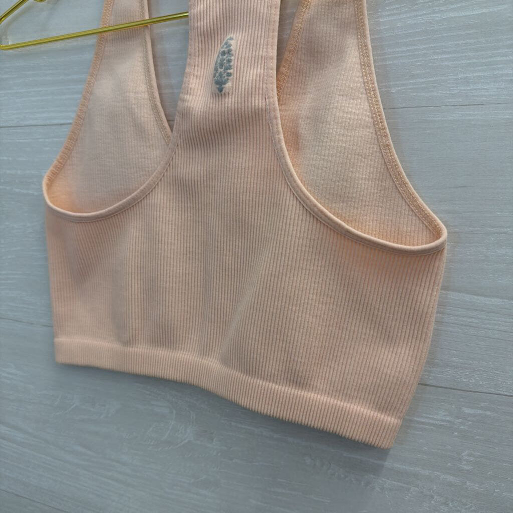 FP Movement Pink Ribbed Bralette Top Medium