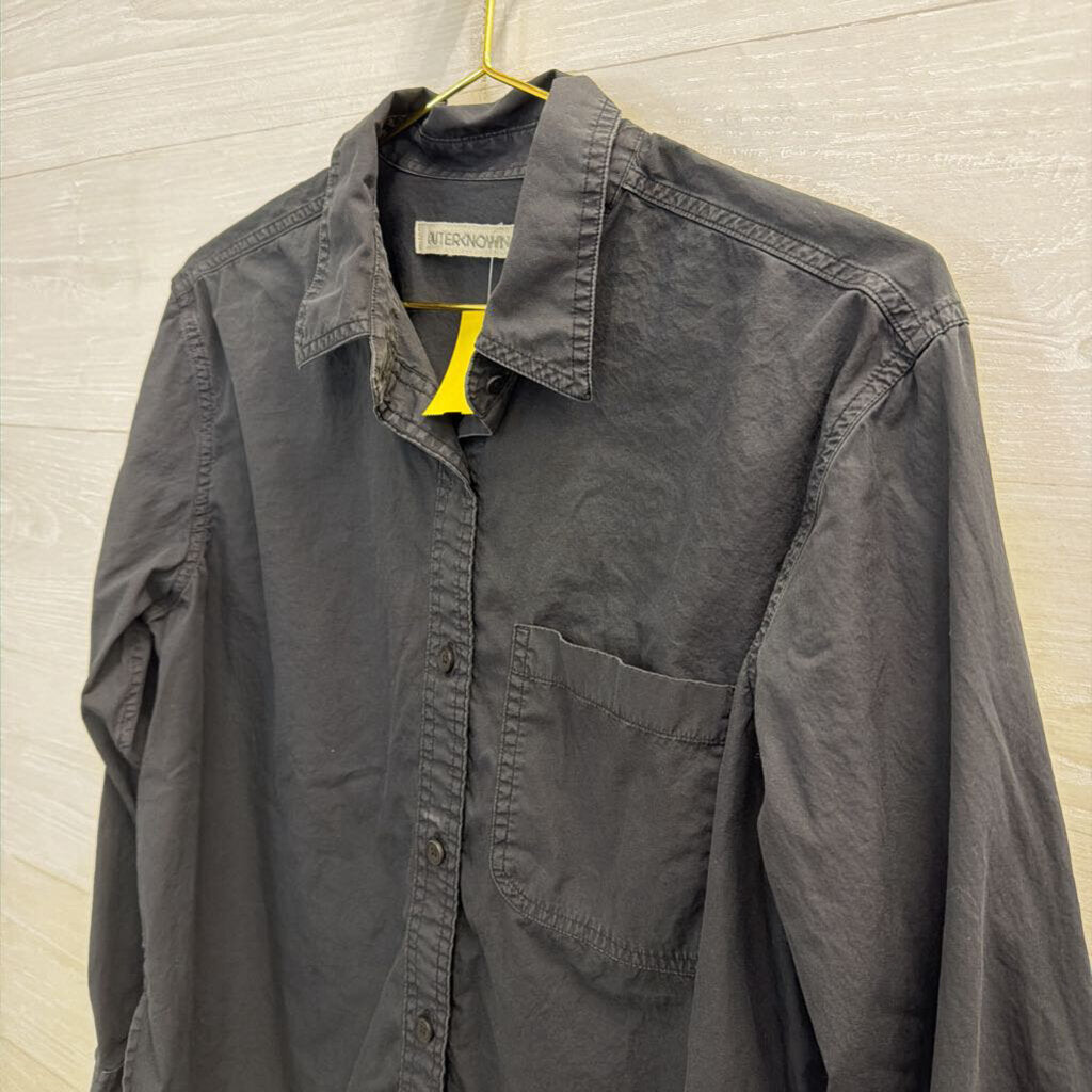 Outer Known Navy Long Sleeve Button Down Top Small