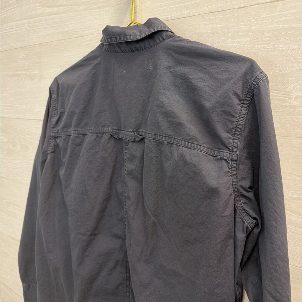Outer Known Navy Long Sleeve Button Down Top Small