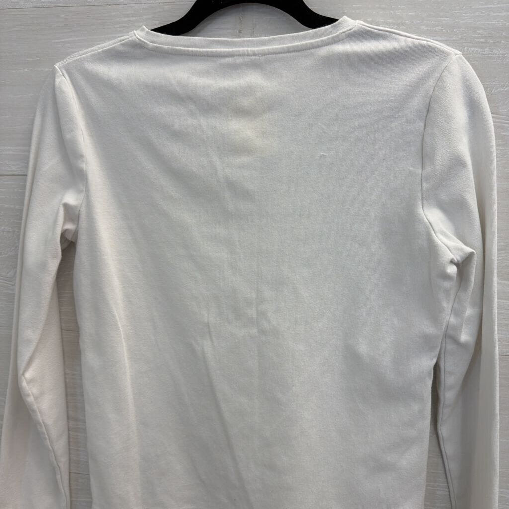Cotton On White Long Sleeve Button Front Top Large
