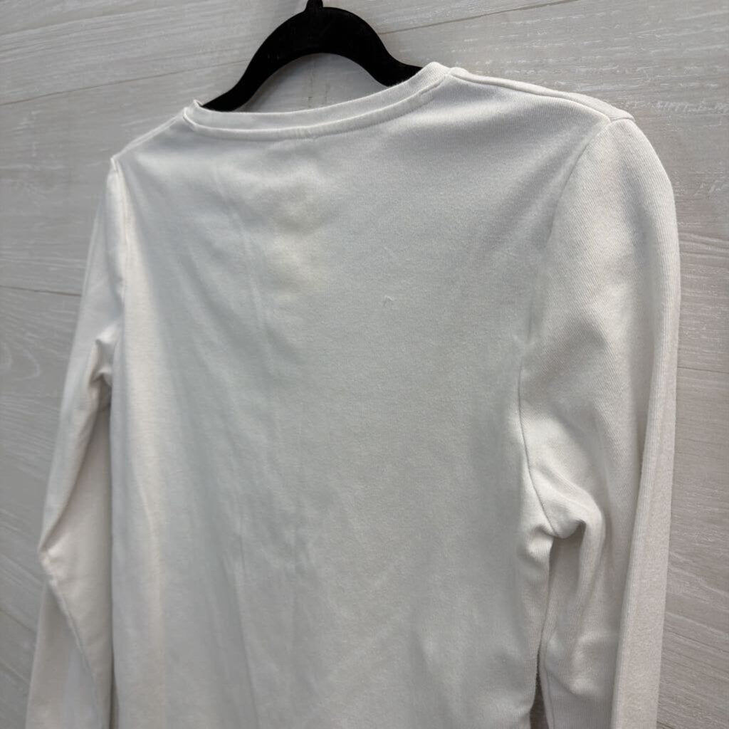 Cotton On White Long Sleeve Button Front Top Large