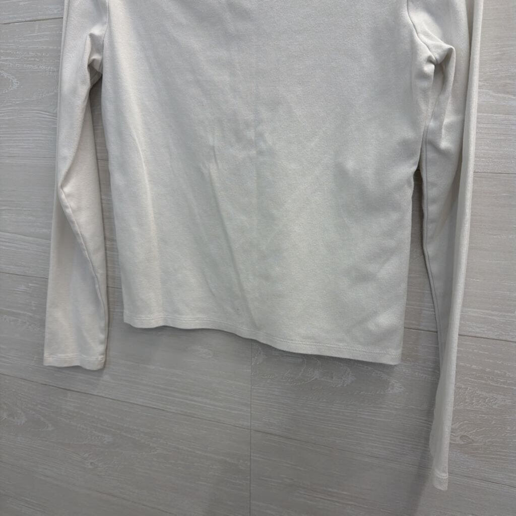 Cotton On White Long Sleeve Button Front Top Large