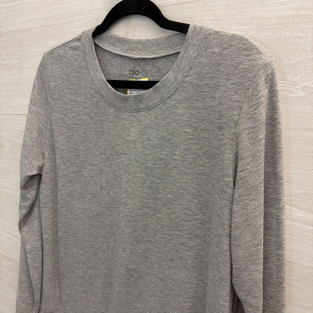 Alo Grey Long Sleeve Top Medium