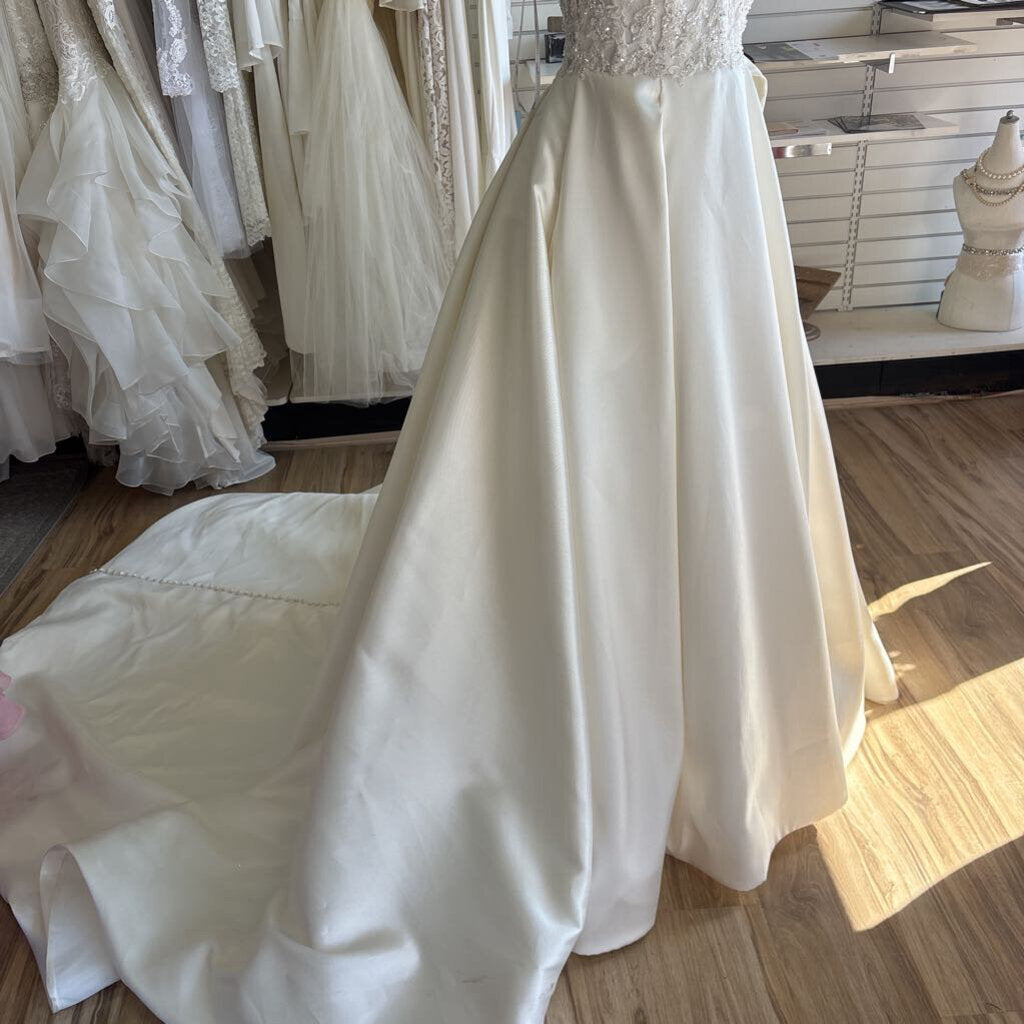Jasmine Beaded Top Sateen Twill Wedding Dress 12