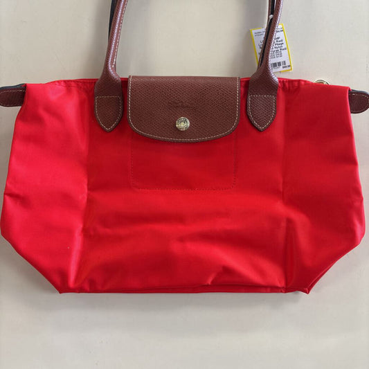 Longchamp Red/ Brown Le Pilage Foldable Nylon Medium Purse