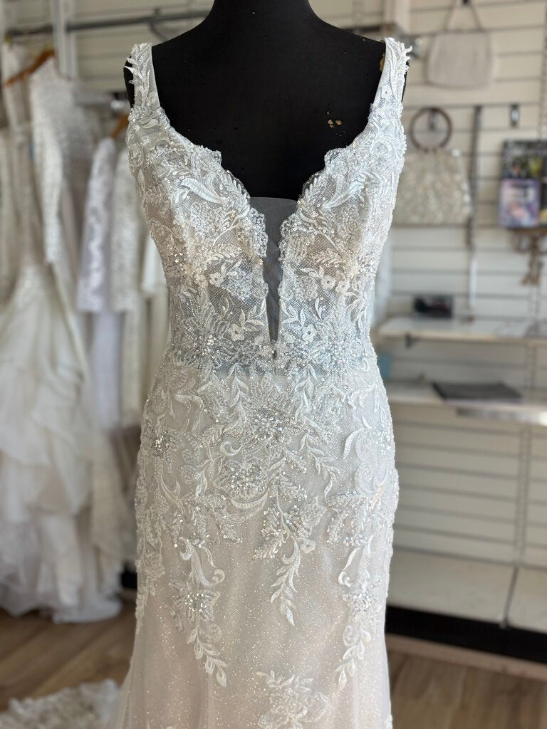 Christina Wu Glitter Lace Fitted Wedding Dress 10