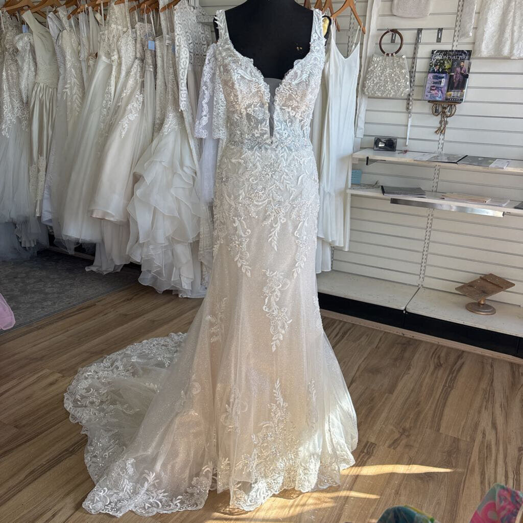 Christina Wu Glitter Lace Fitted Wedding Dress 10