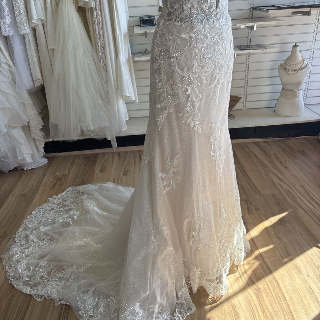 Christina Wu Glitter Lace Fitted Wedding Dress 10