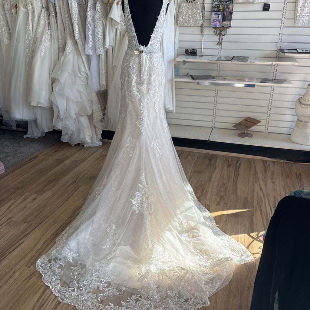 Christina Wu Glitter Lace Fitted Wedding Dress 10