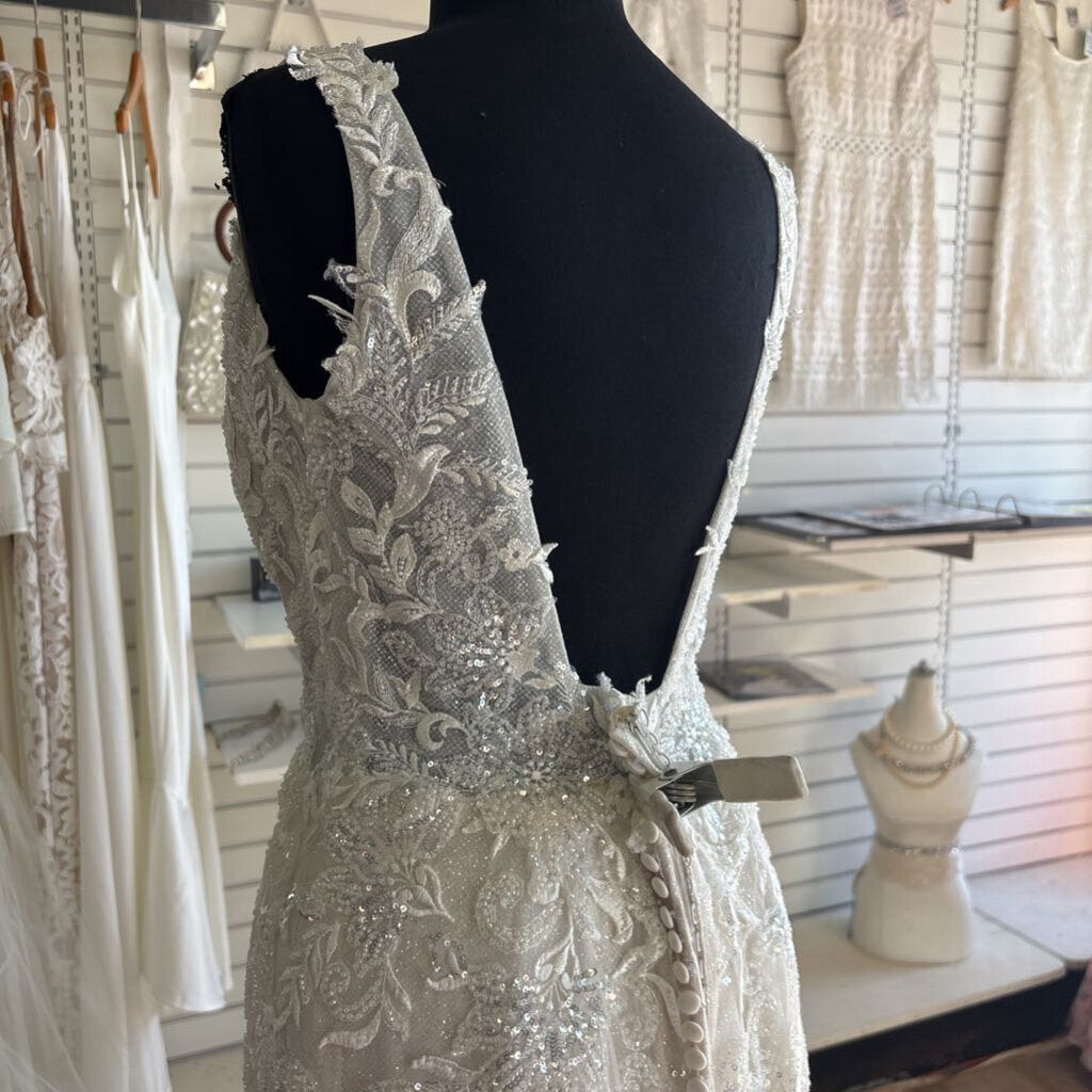 Christina Wu Glitter Lace Fitted Wedding Dress 10