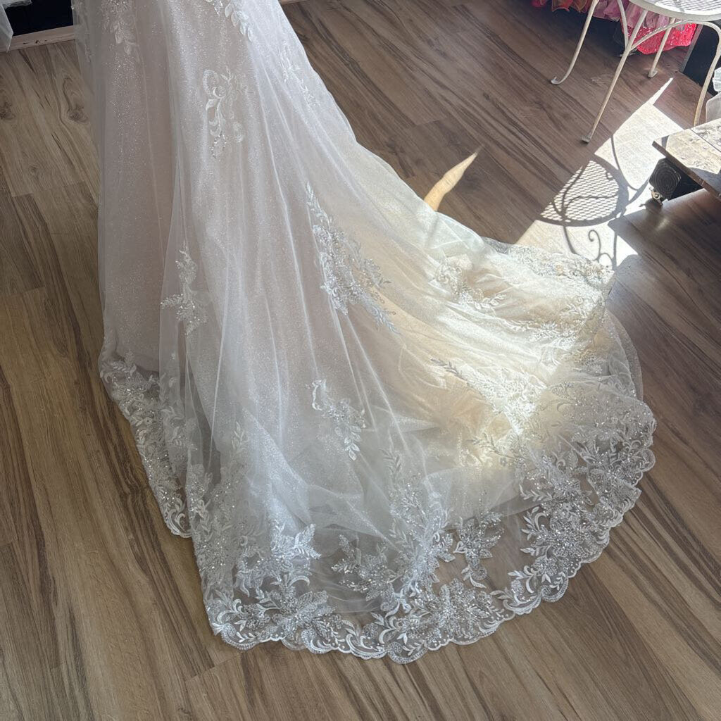 Christina Wu Glitter Lace Fitted Wedding Dress 10