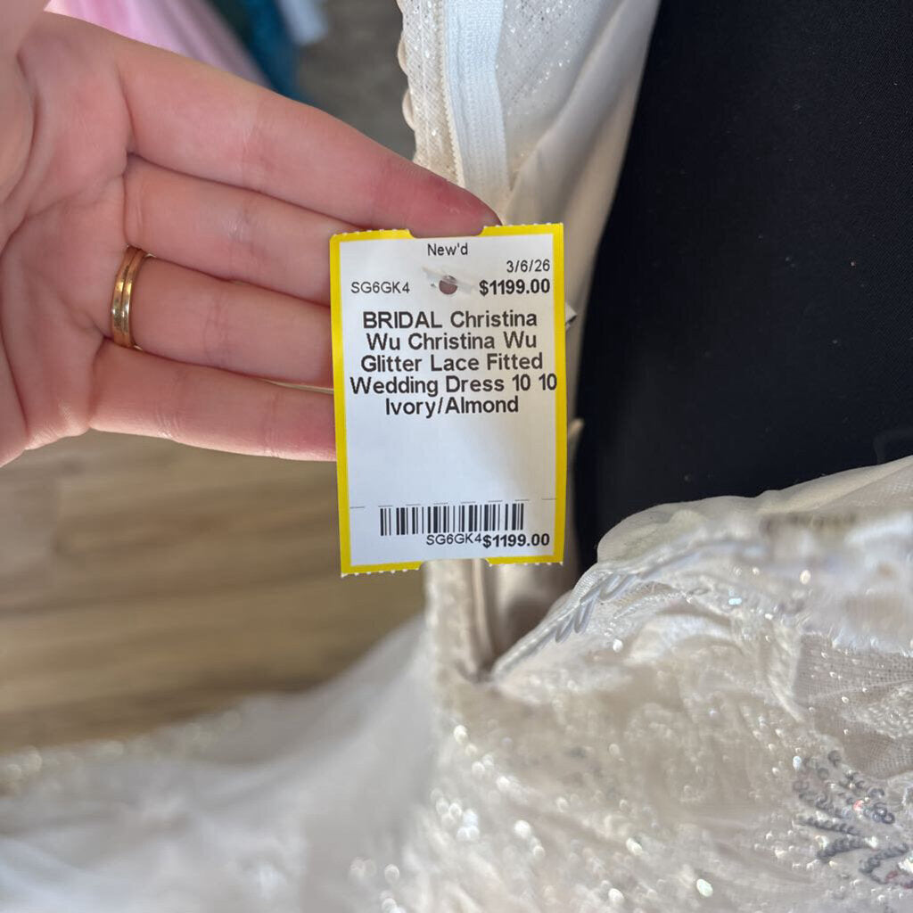 Christina Wu Glitter Lace Fitted Wedding Dress 10