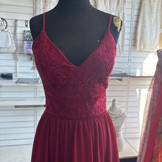 Kennedy Blue Red Lace Top Long Formal Dress 4