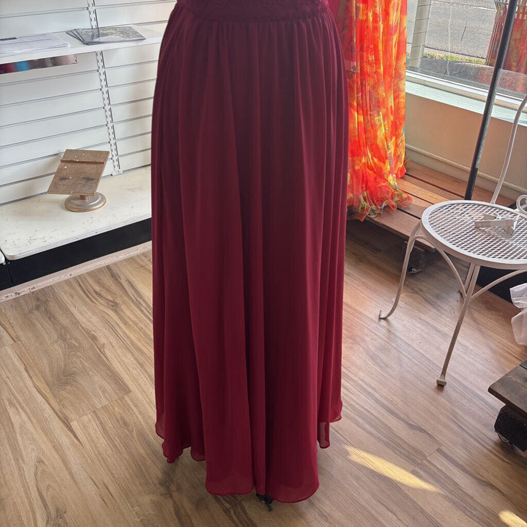 Kennedy Blue Red Lace Top Long Formal Dress 4