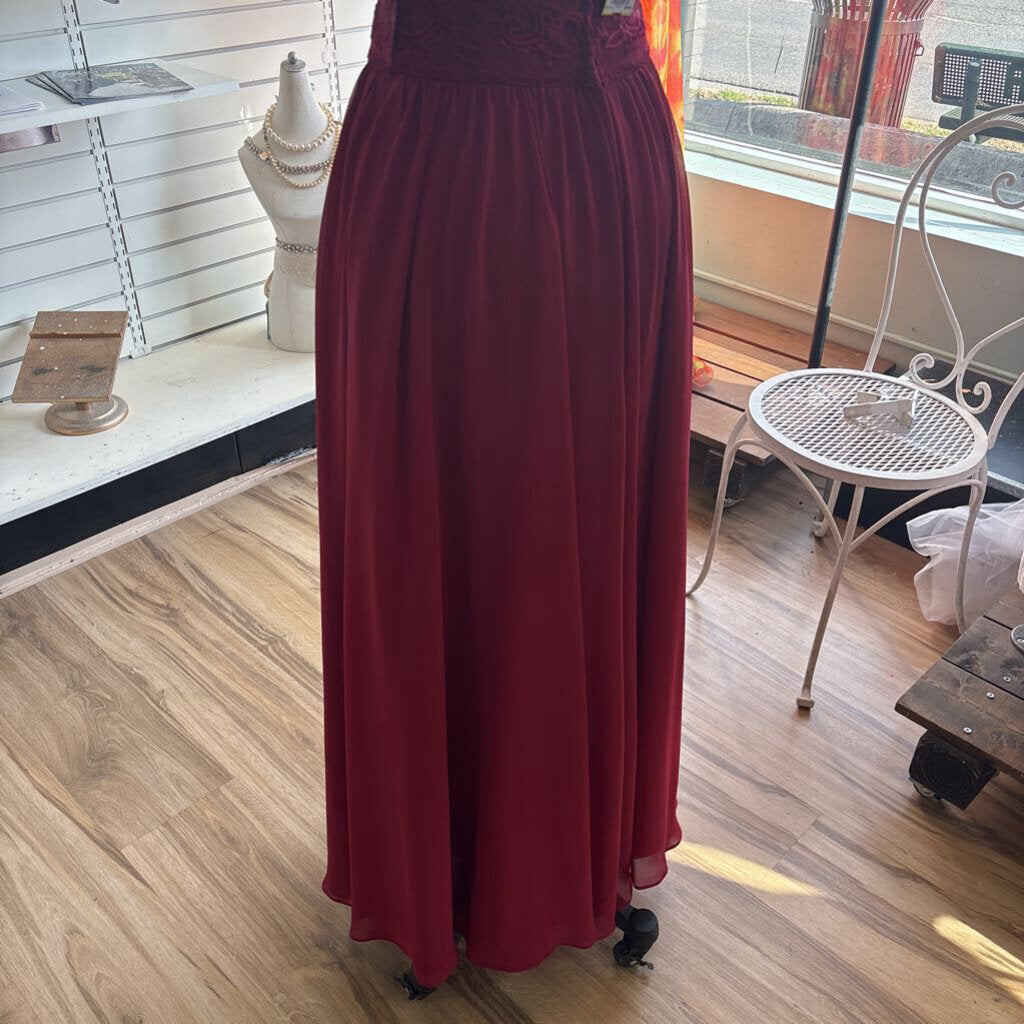 Kennedy Blue Red Lace Top Long Formal Dress 4