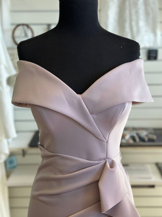 Xscape Pink Off Shoulder Ruffle Detail Long Formal Dress 2