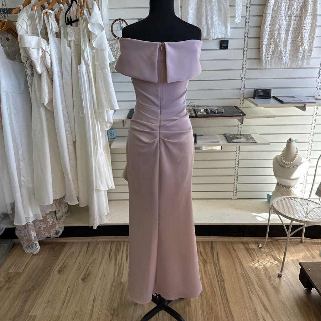 Xscape Pink Off Shoulder Ruffle Detail Long Formal Dress 2
