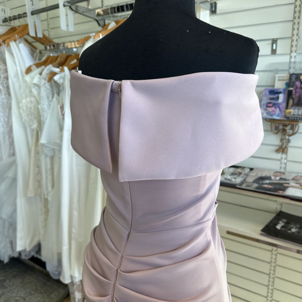 Xscape Pink Off Shoulder Ruffle Detail Long Formal Dress 2