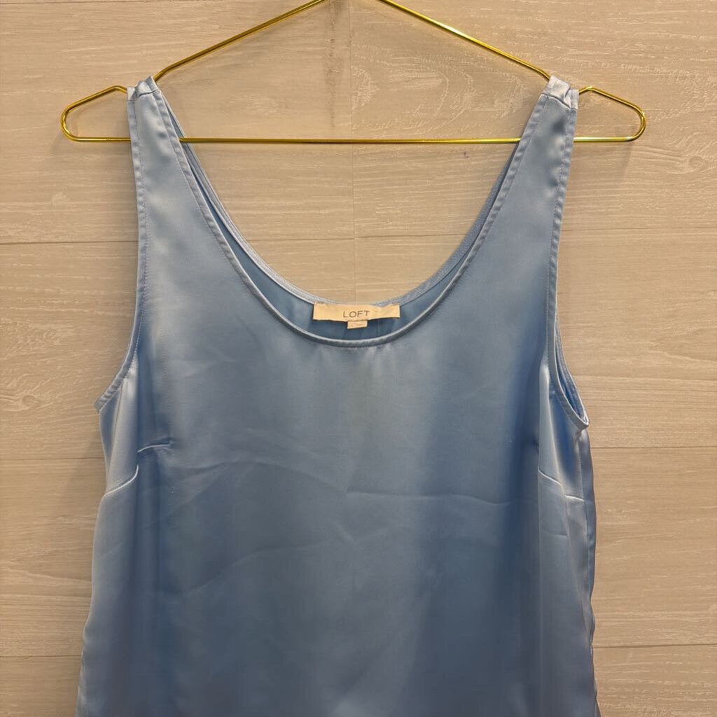 Loft Blue Silky Tank Top Small