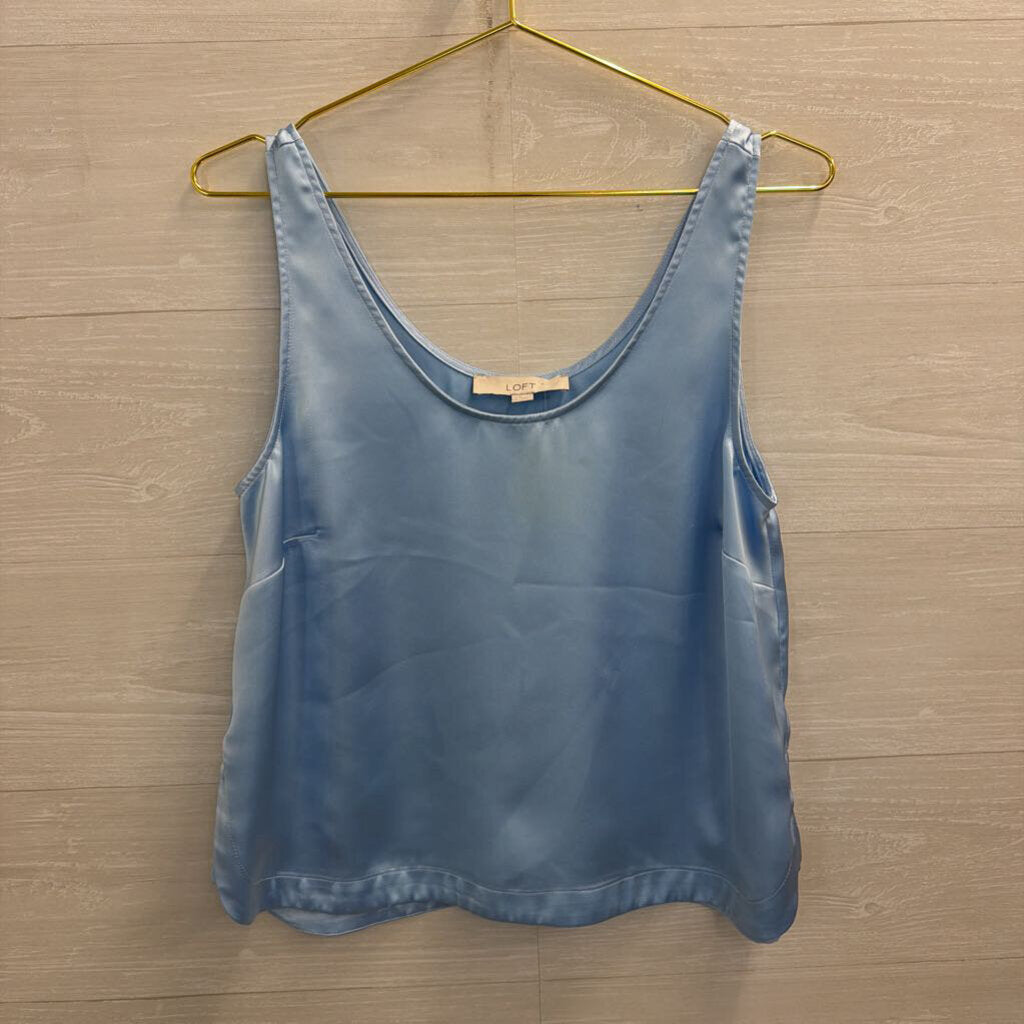 Loft Blue Silky Tank Top Small
