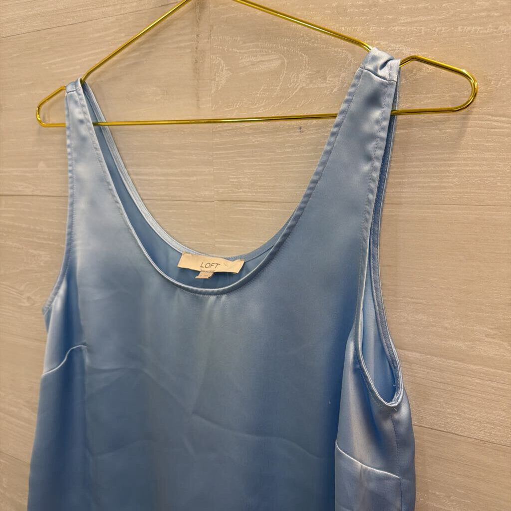 Loft Blue Silky Tank Top Small