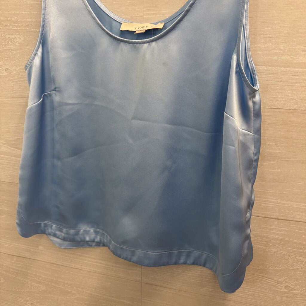 Loft Blue Silky Tank Top Small