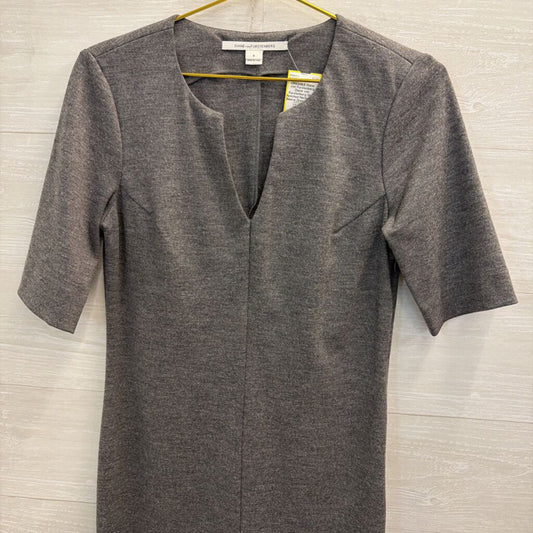 Diane von Furstenberg Grey Notched Neck Short Sleeve Dress 8