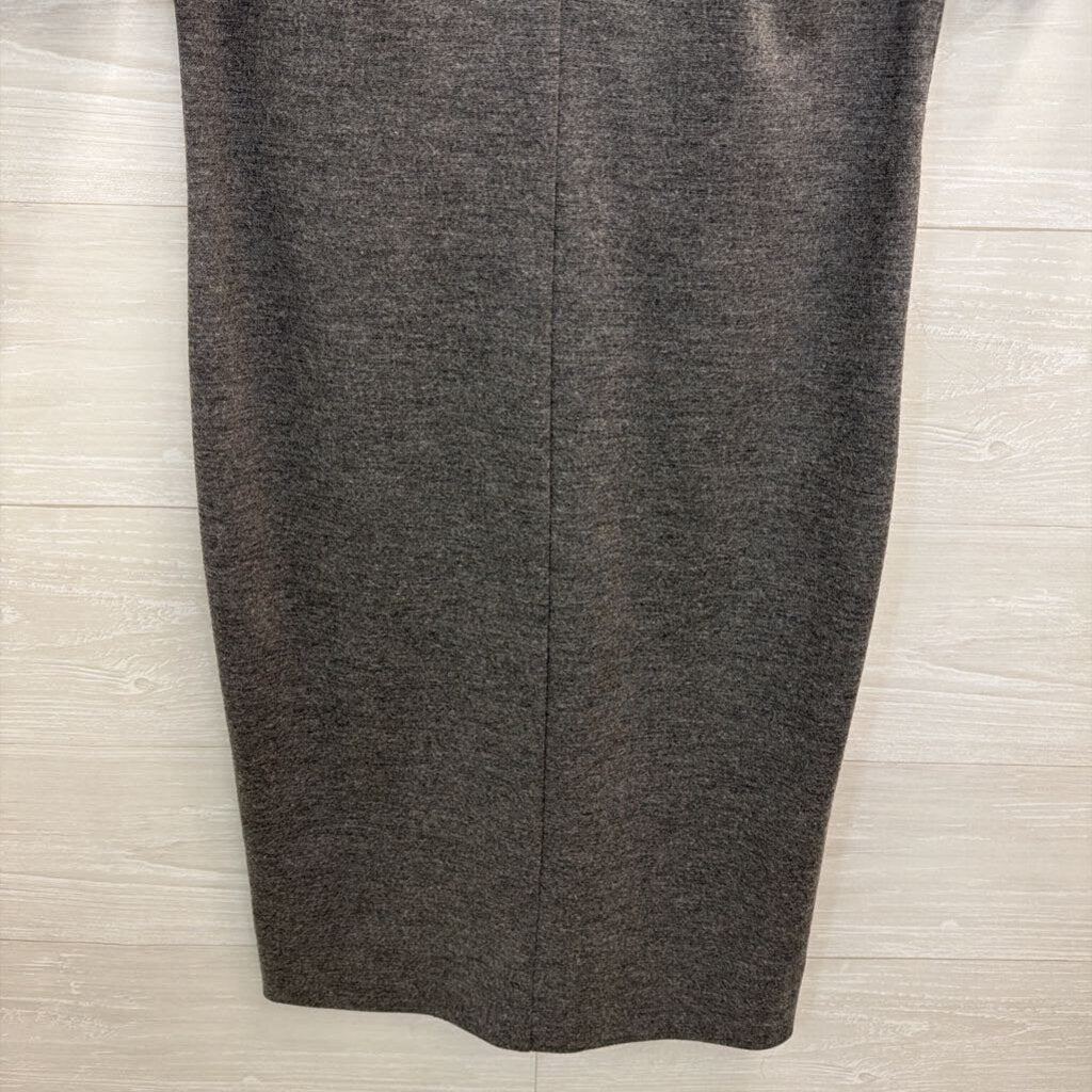 Diane von Furstenberg Grey Notched Neck Short Sleeve Dress 8