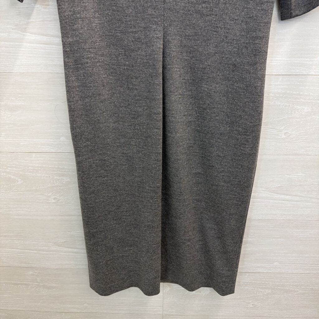 Diane von Furstenberg Grey Notched Neck Short Sleeve Dress 8