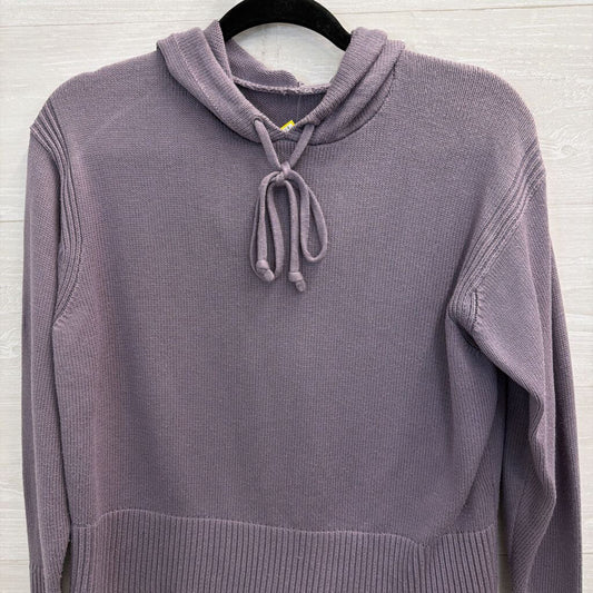 Purple Knit Cropped Hooded Sweater Small