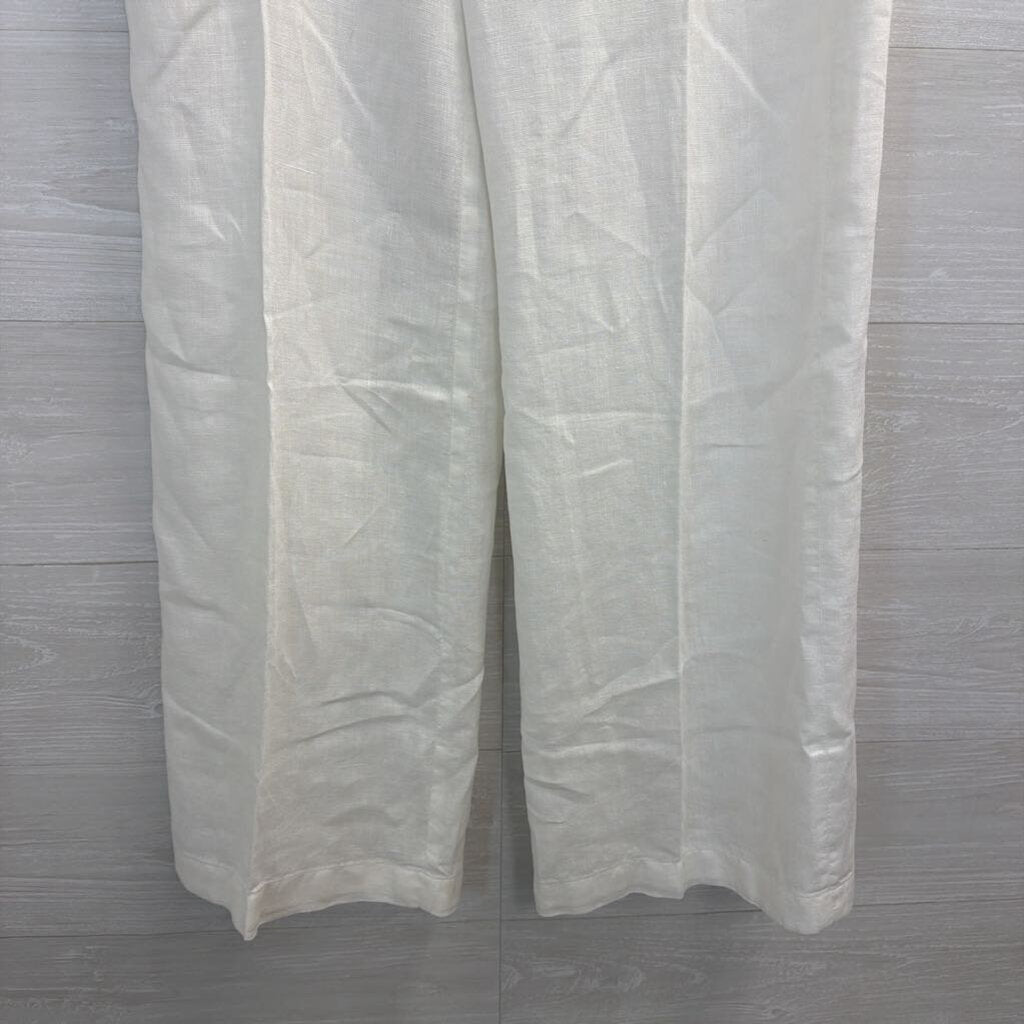 Class White 100% Linen Wide Leg Pants 42