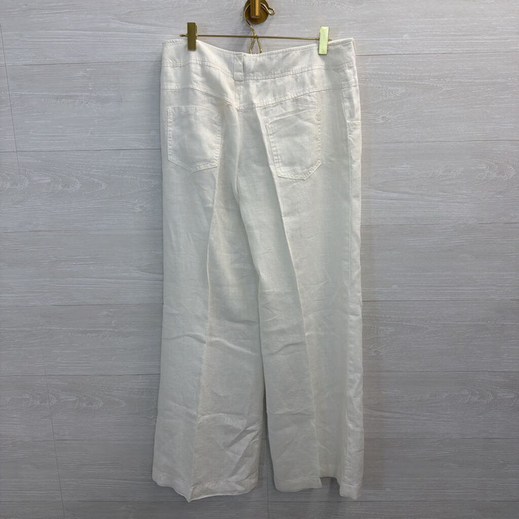 Class White 100% Linen Wide Leg Pants 42