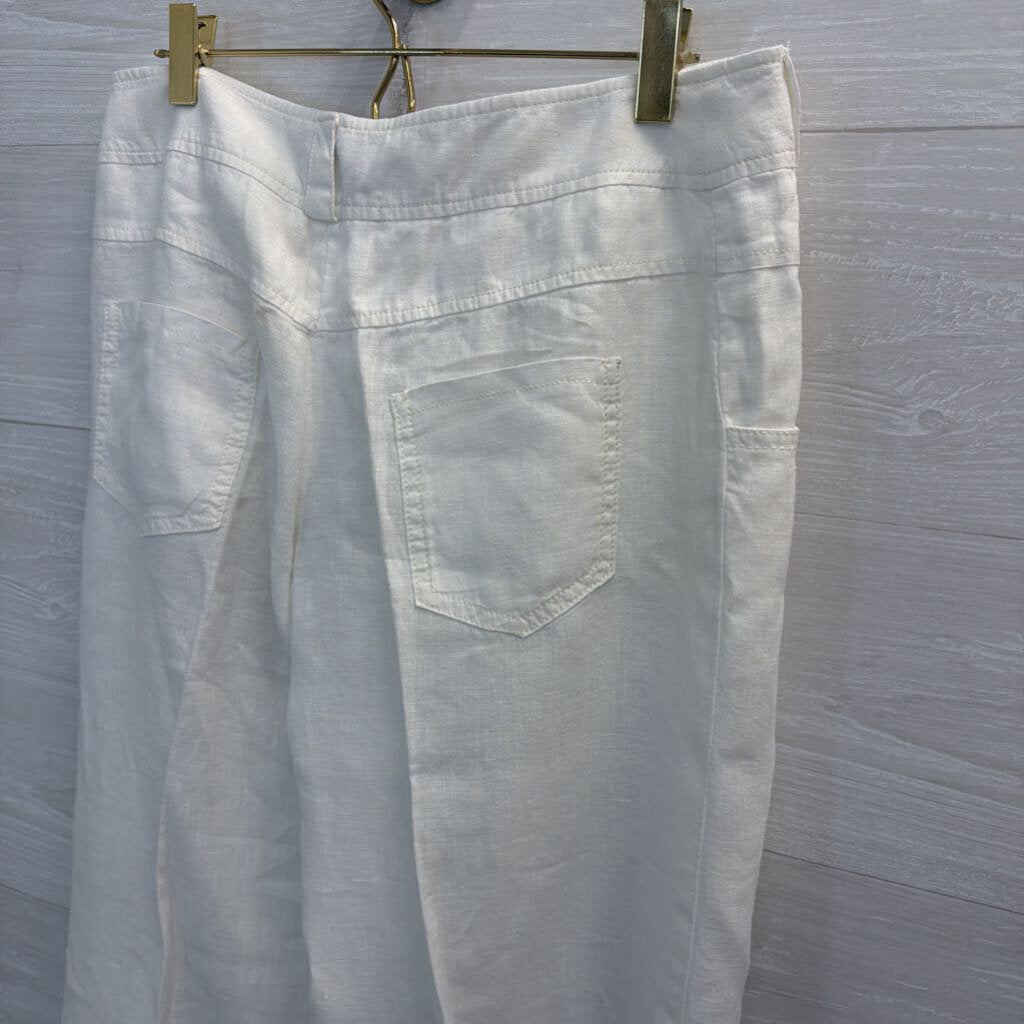 Class White 100% Linen Wide Leg Pants 42