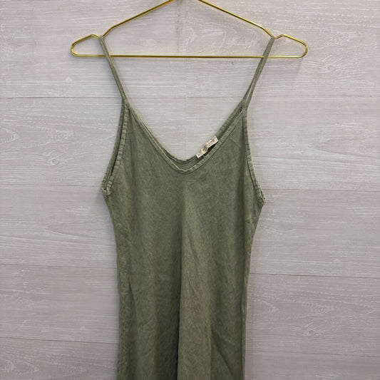 Puro Lino Green 100% Linen Midi Dress Small