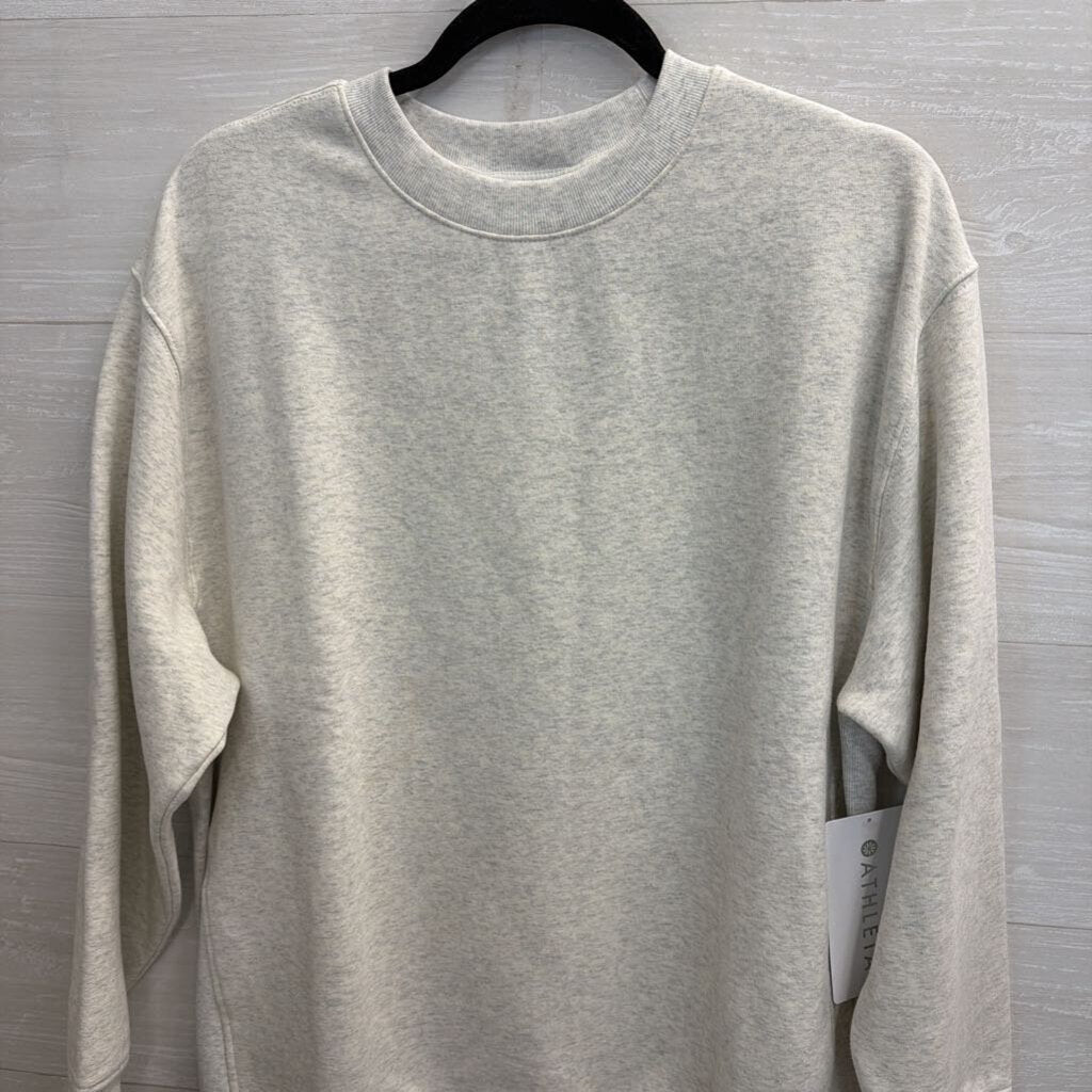 Athleta Grey Forever Fleece Crewneck Sweatshirt Small