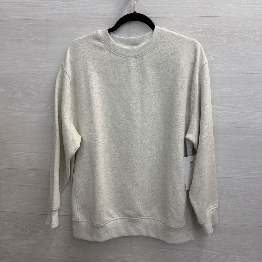 Athleta Grey Forever Fleece Crewneck Sweatshirt Small
