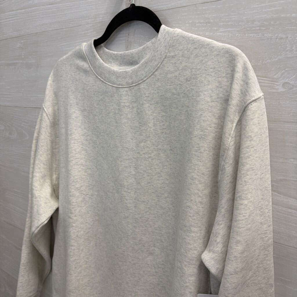 Athleta Grey Forever Fleece Crewneck Sweatshirt Small