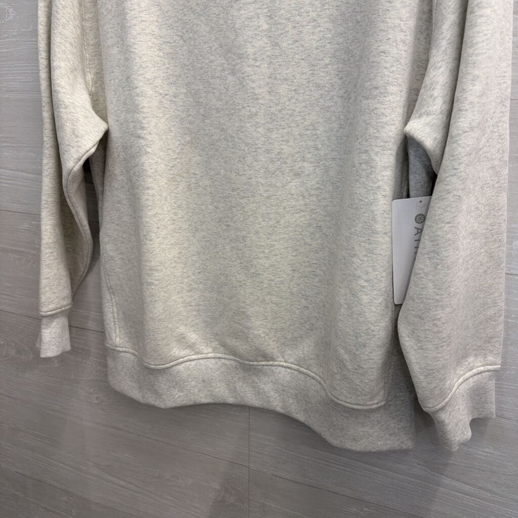 Athleta Grey Forever Fleece Crewneck Sweatshirt Small